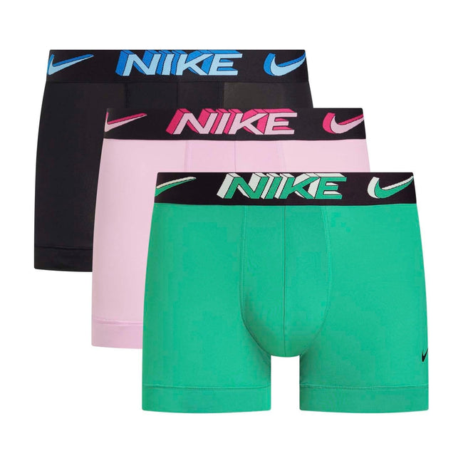 Black-Green-Light Pink - Front - Nike Mens Boxer Shorts (Pack of 3)