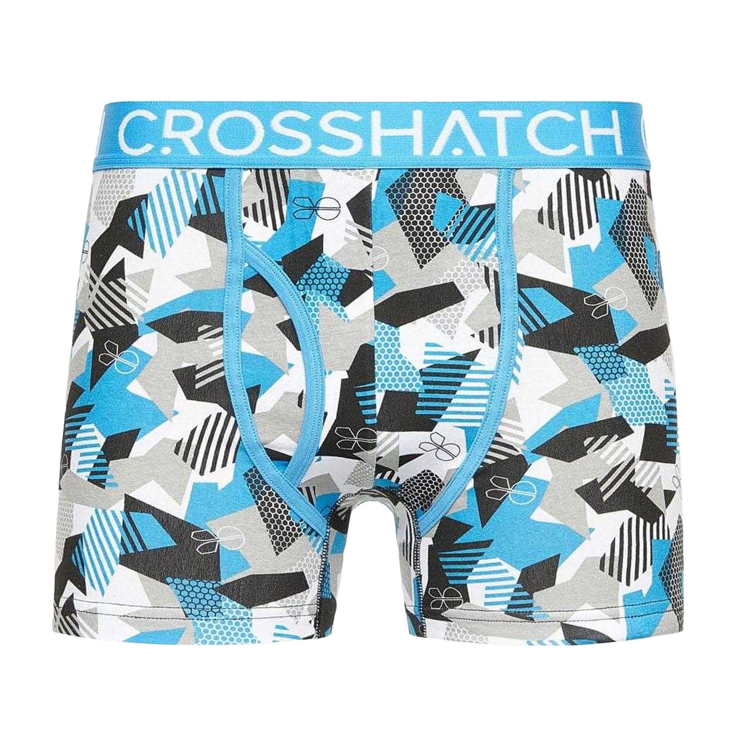 Blue-Black-White - Lifestyle - Crosshatch Mens Crystaline Boxer Shorts (Pack of 3)