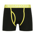 Yellow-Black-White - Back - Crosshatch Mens Crystaline Boxer Shorts (Pack of 3)