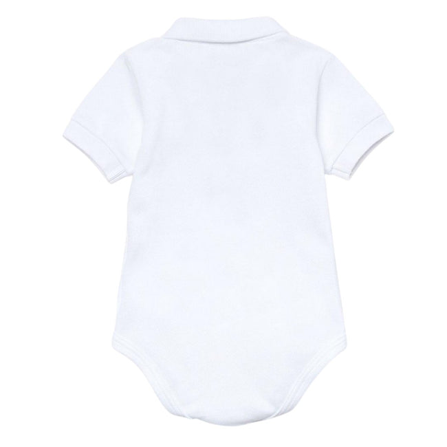 White - Back - Lacoste Baby Pique Sleepsuit