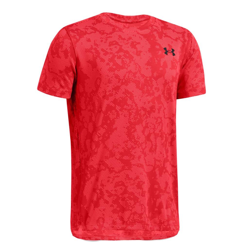 Red - Side - Under Armour Childrens-Kids Tech Geode Vent T-Shirt