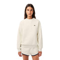 White - Pack Shot - Lacoste Womens-Ladies Double Piqué Crew Neck Sweatshirt