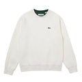 White - Front - Lacoste Womens-Ladies Double Piqué Crew Neck Sweatshirt