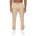 Stone - Pack Shot - Crosshatch Mens Frentons Leather Patch Cargo Trousers