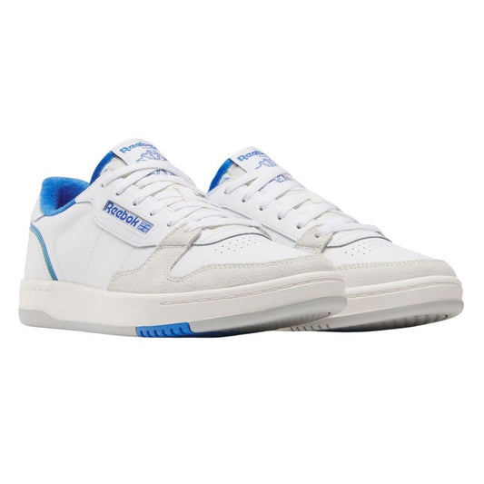 White-Blue - Front - Reebok Mens Phase Court Suede Trainers