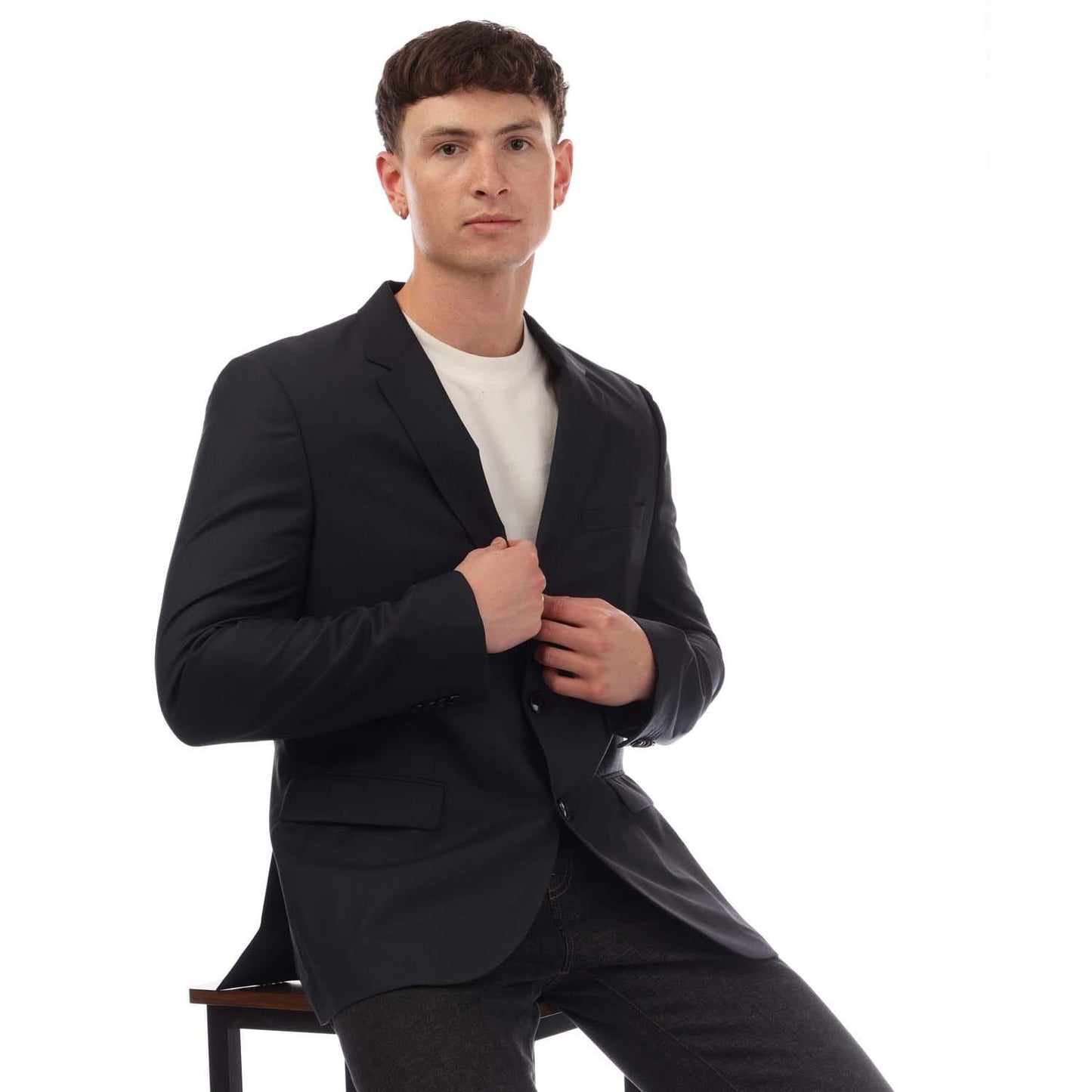 Dark Blue - Lifestyle - Hugo Mens Jeffery212 Single-Breasted Blazer