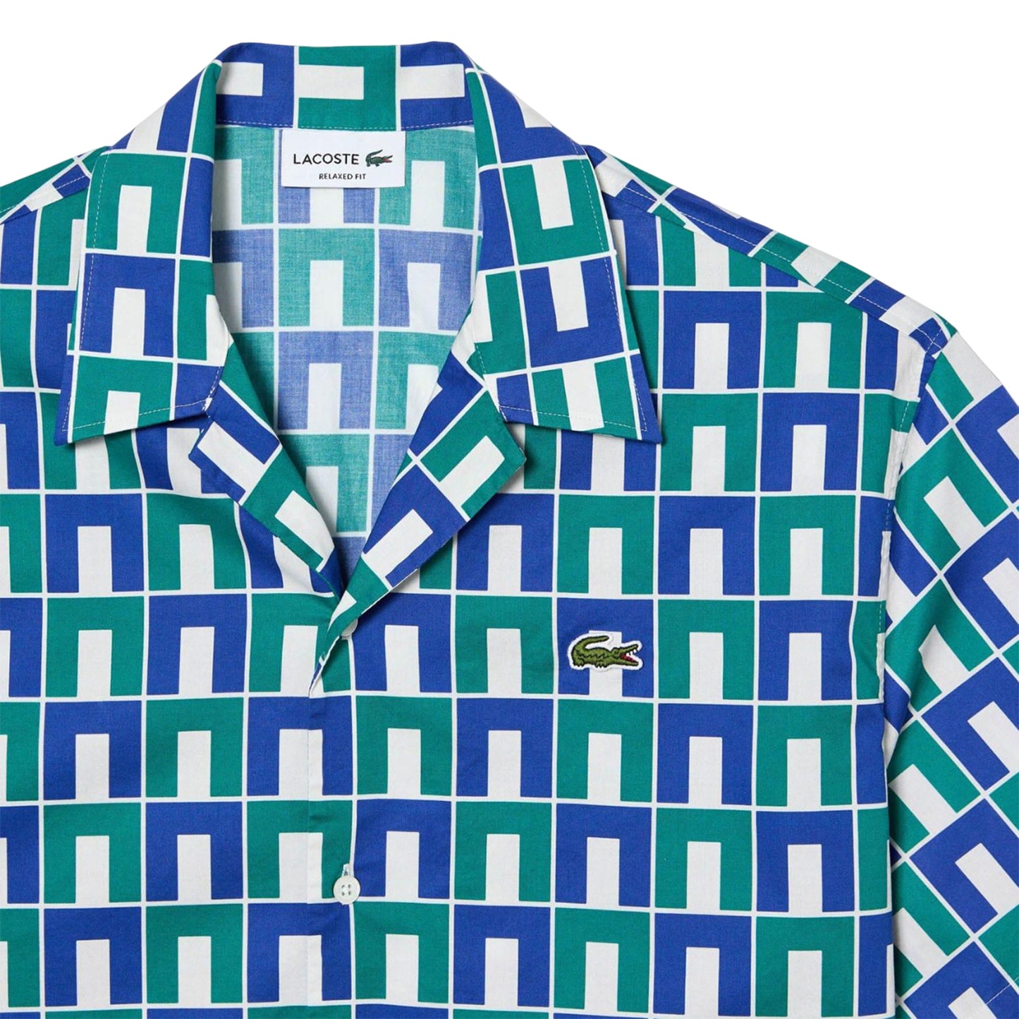 Blue - Back - Lacoste Mens Printed Relaxed Fit Shirt