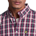 Navy - Side - Lyle & Scott Mens Checked Washed Shirt