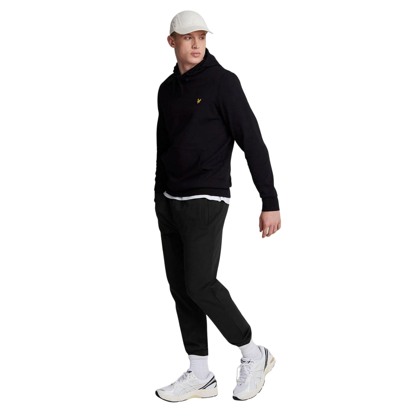 Black - Pack Shot - Lyle & Scott Mens Interlock Cuffed Sweatpants