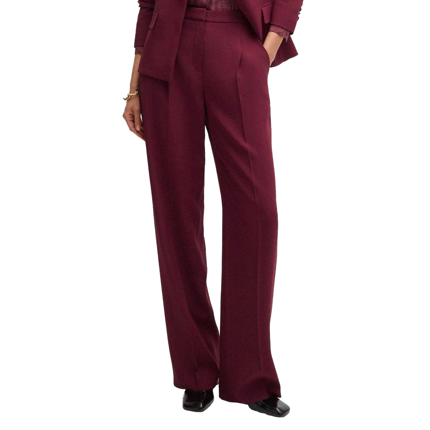 Red - Lifestyle - Boss Womens-Ladies Tozera Regular Trousers