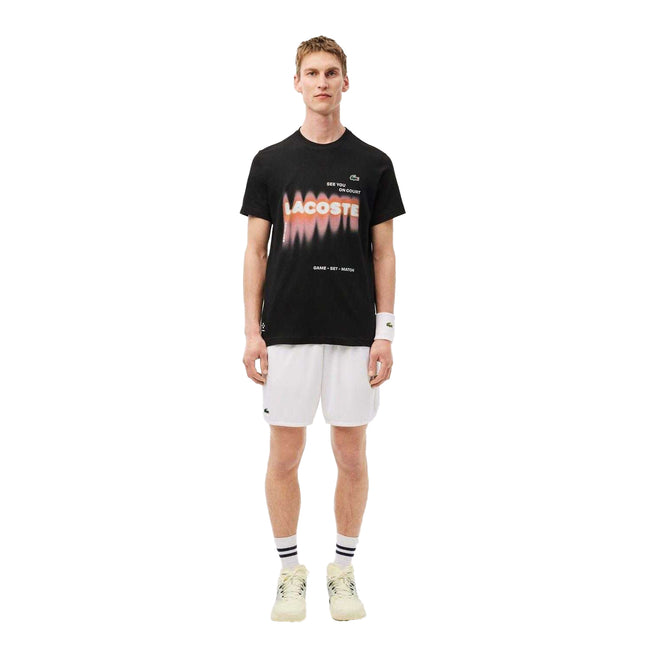 Black - Pack Shot - Lacoste Mens Tennis X Daniil Medvedev T-Shirt