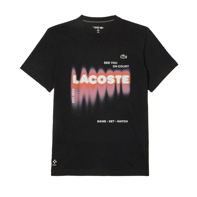 Black - Front - Lacoste Mens Tennis X Daniil Medvedev T-Shirt