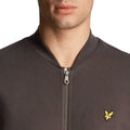 Navy - Back - Lyle & Scott Mens Jersey Loop Back Bomber Jacket