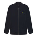 Navy - Side - Lyle & Scott Mens Jersey Loop Back Bomber Jacket