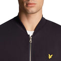 Navy - Pack Shot - Lyle & Scott Mens Jersey Loop Back Bomber Jacket