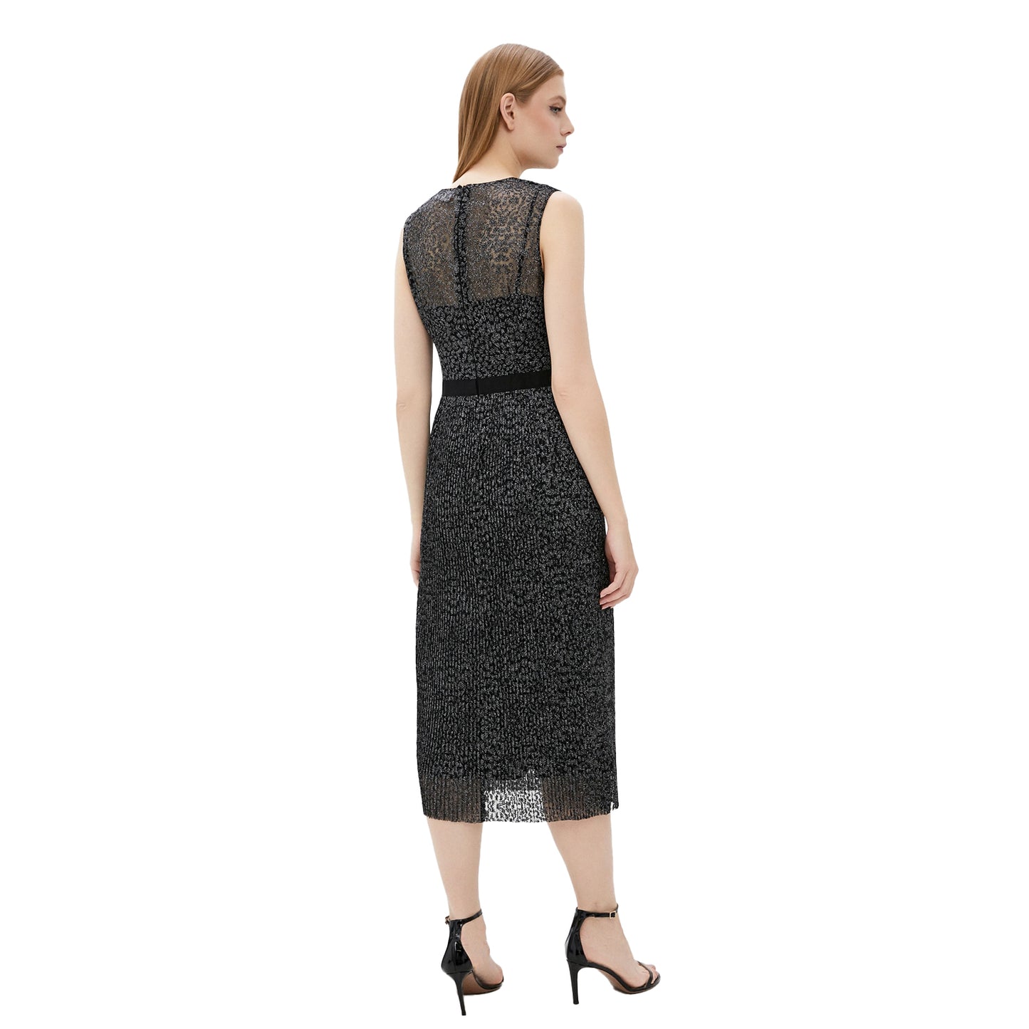 Black-Silver - Lifestyle - Boss Womens-Ladies Delyra Midi Dress