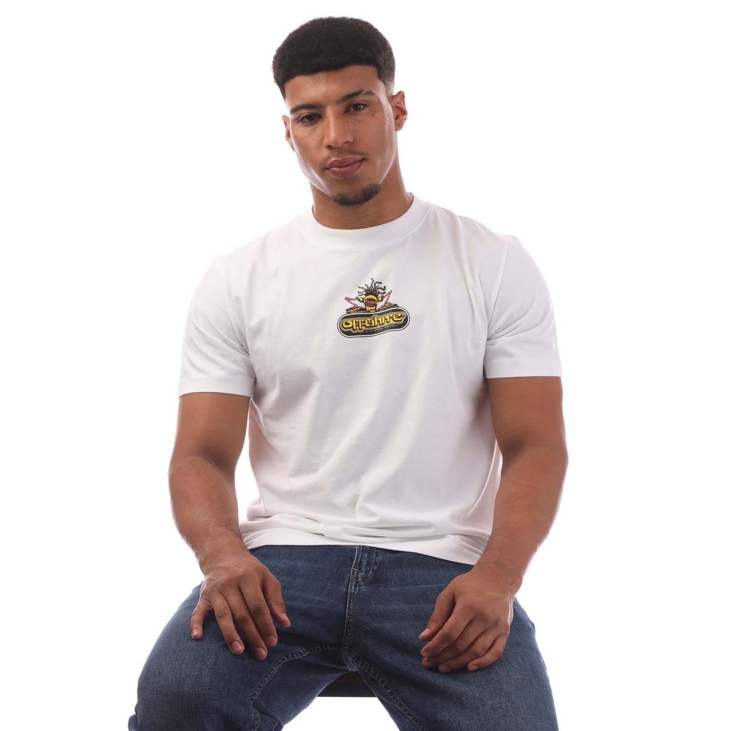 White-Pink - Lifestyle - Off White Mens Dj Slim 90s T-Shirt