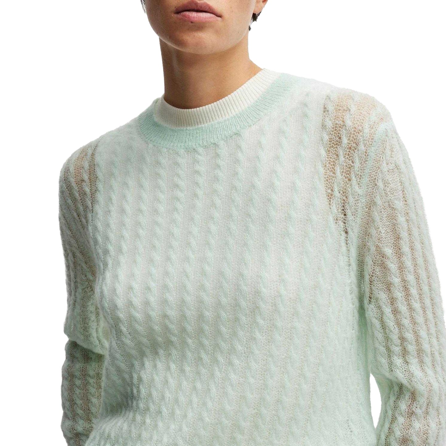 Turquoise - Lifestyle - Boss Womens-Ladies Familiana Fine Gauge Sweater Top