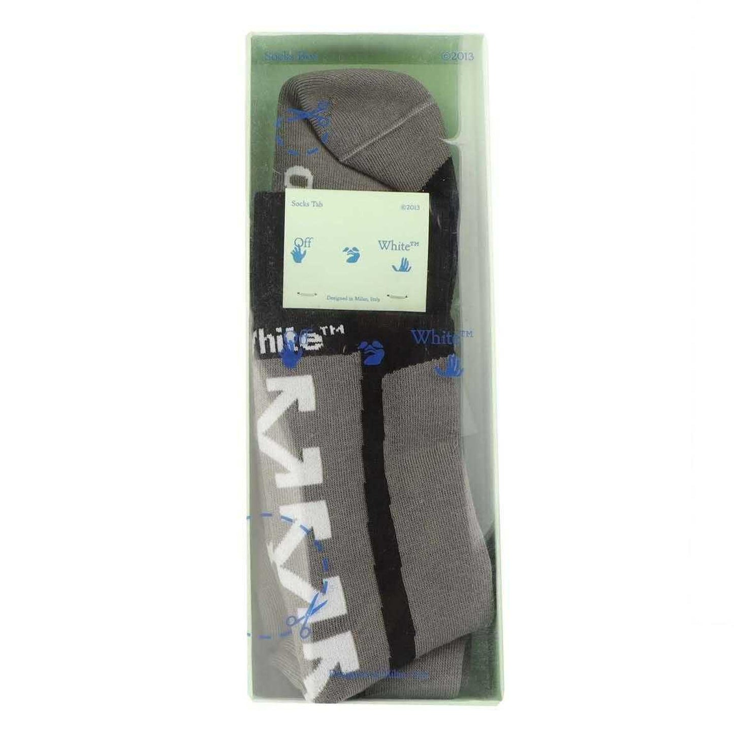 Grey-White - Side - Off White Mens Bounce Ski Socks
