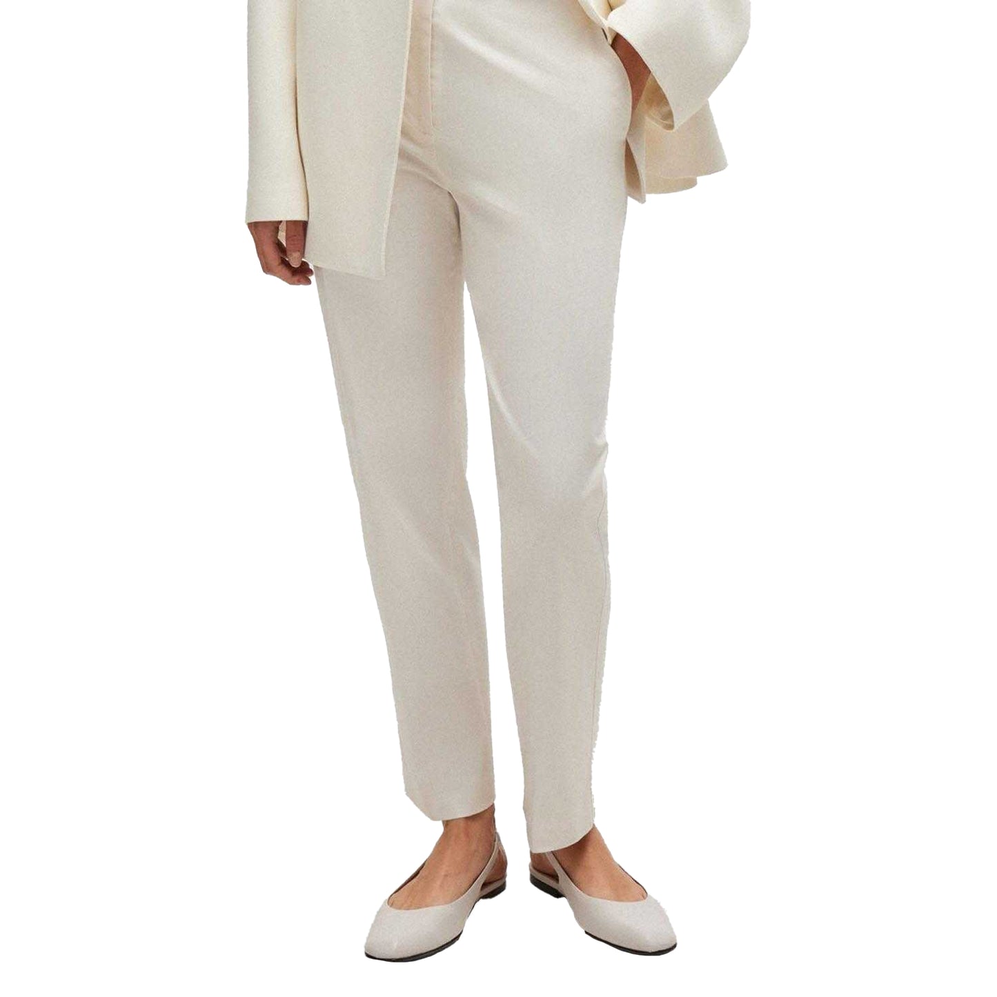 White - Lifestyle - Boss Womens-Ladies Takareni Regular Trousers