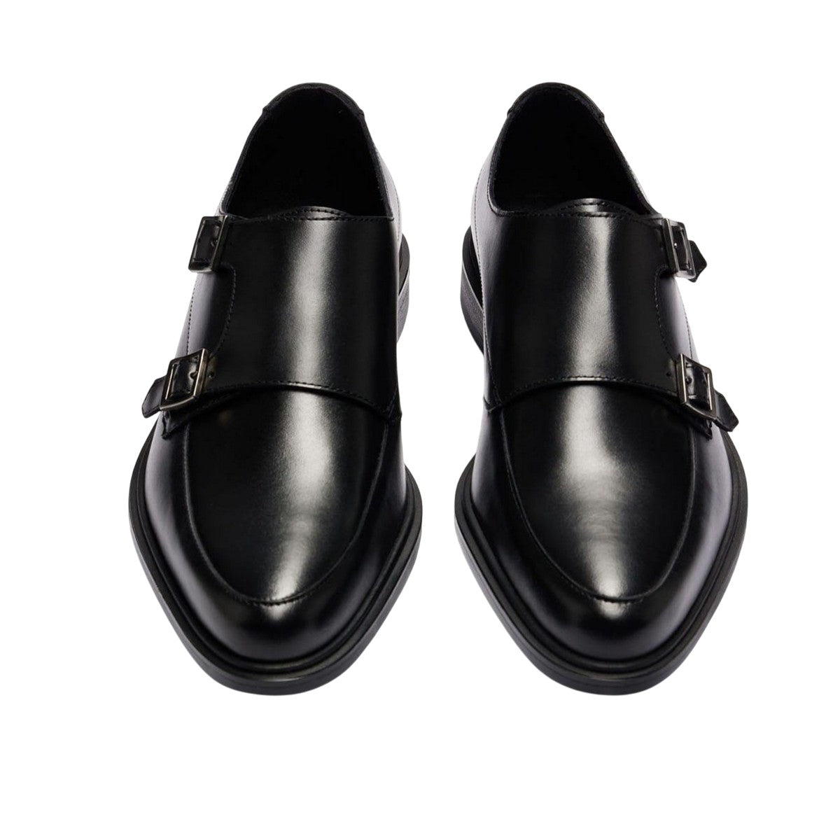 Black - Close up - Hugo Mens Kerr Monk Cow Leather Shoes