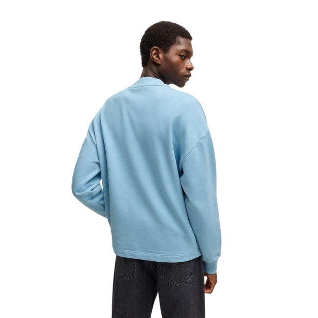 Blue - Back - Hugo Mens Ninnyo Crew Neck Sweatshirt