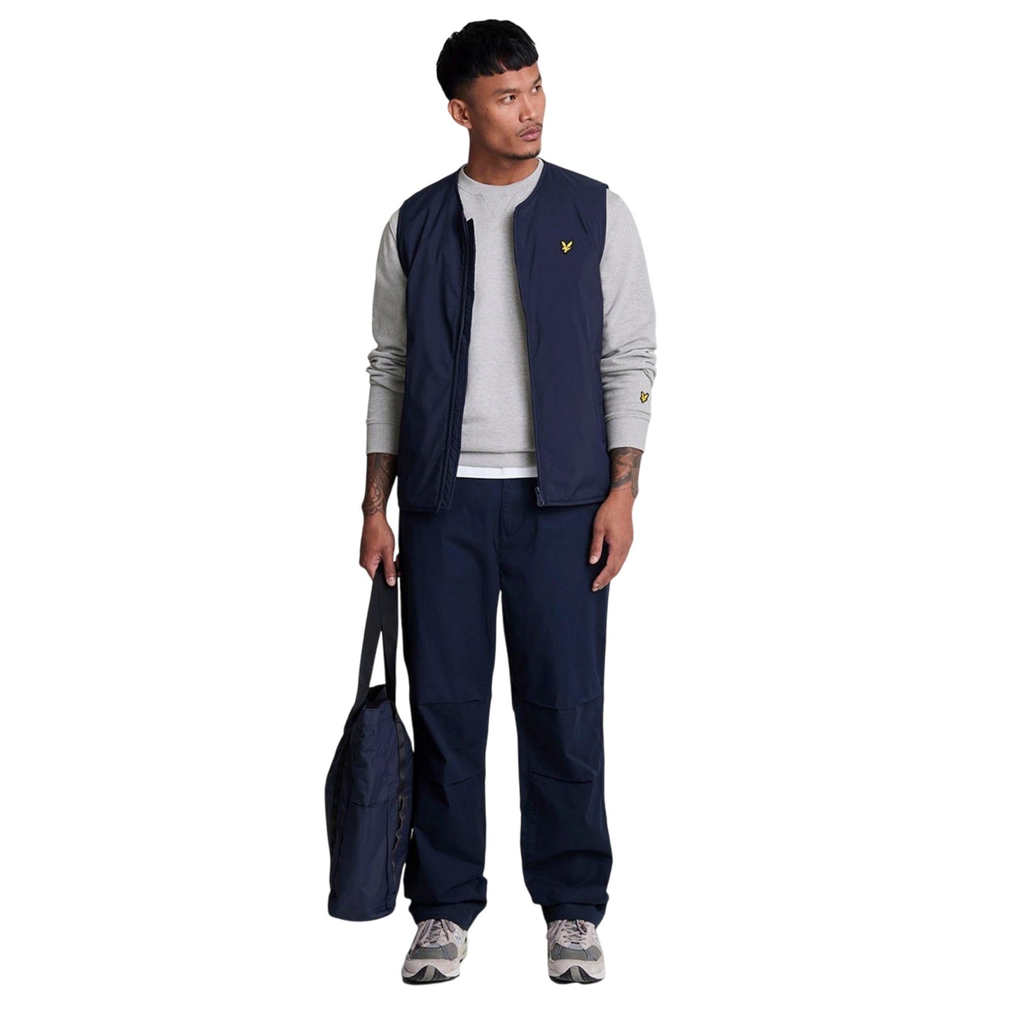 Grey - Pack Shot - Lyle & Scott Mens Thistle Back Print Sweatshirt