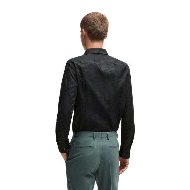Black - Back - Hugo Mens Kenno Checkerboard Shirt