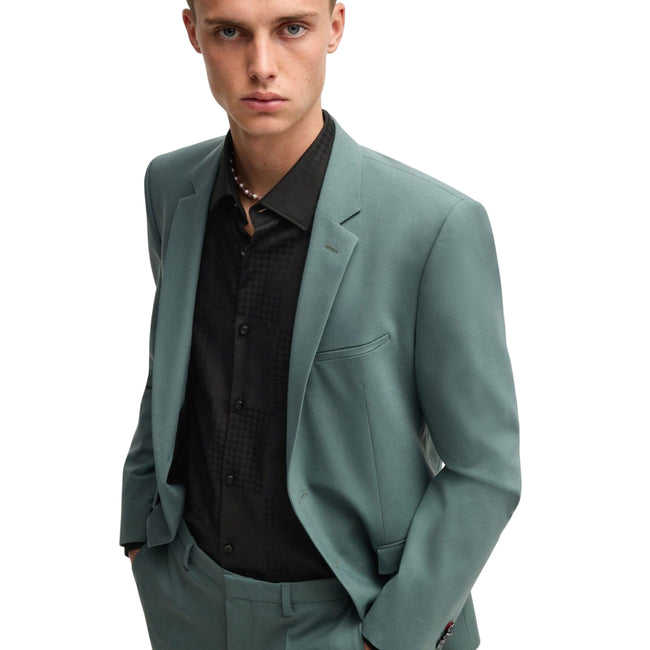 Black - Side - Hugo Mens Kenno Checkerboard Shirt