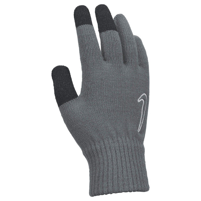 Grey - Side - Nike Childrens-Kids Tech Grip 2.0 Knitted Logo Gloves