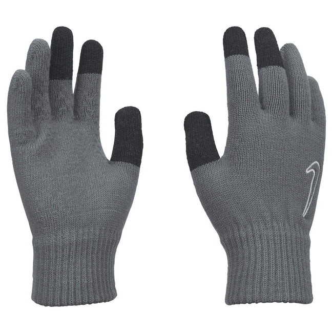 Grey - Front - Nike Childrens-Kids Tech Grip 2.0 Knitted Logo Gloves