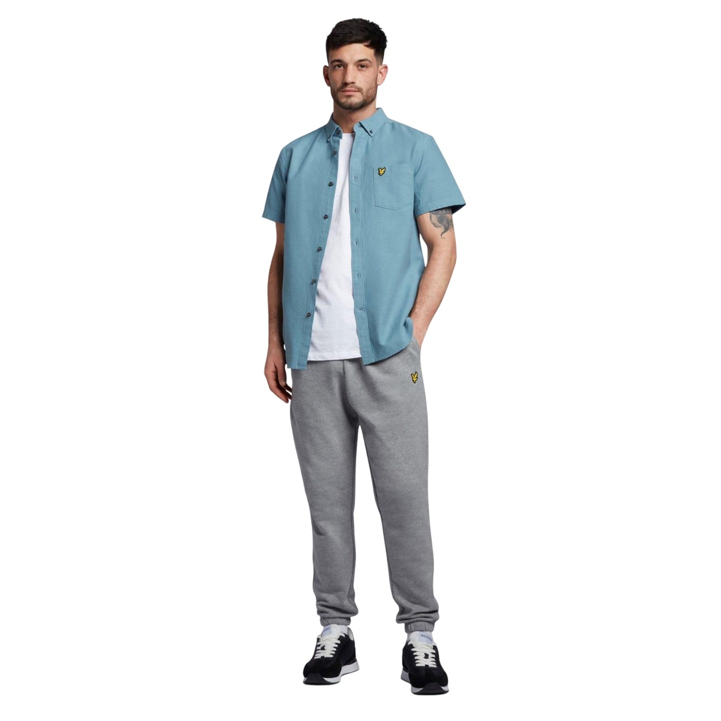 Blue - Pack Shot - Lyle & Scott Mens Slub Short-Sleeved Shirt