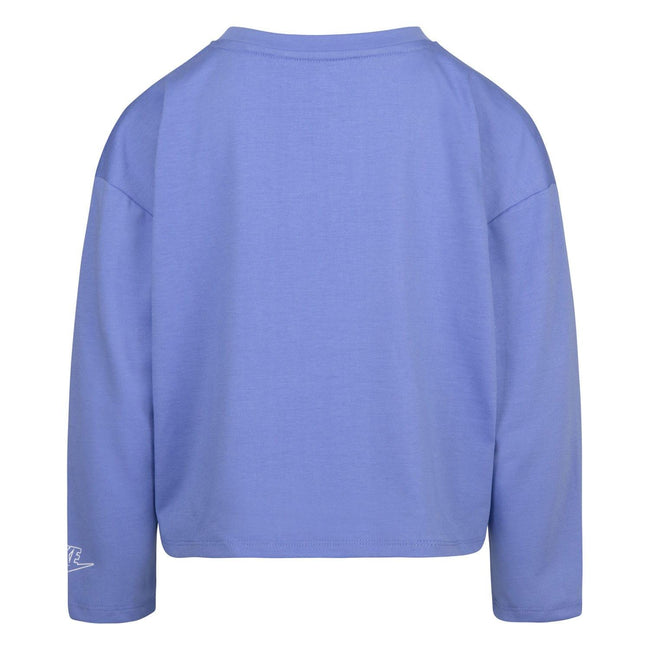 Blue - Back - Nike Girls Notebook Knitted Long-Sleeved T-Shirt