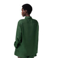 Green - Back - Lacoste Womens-Ladies Flowing Lyocell Oversized Shirt