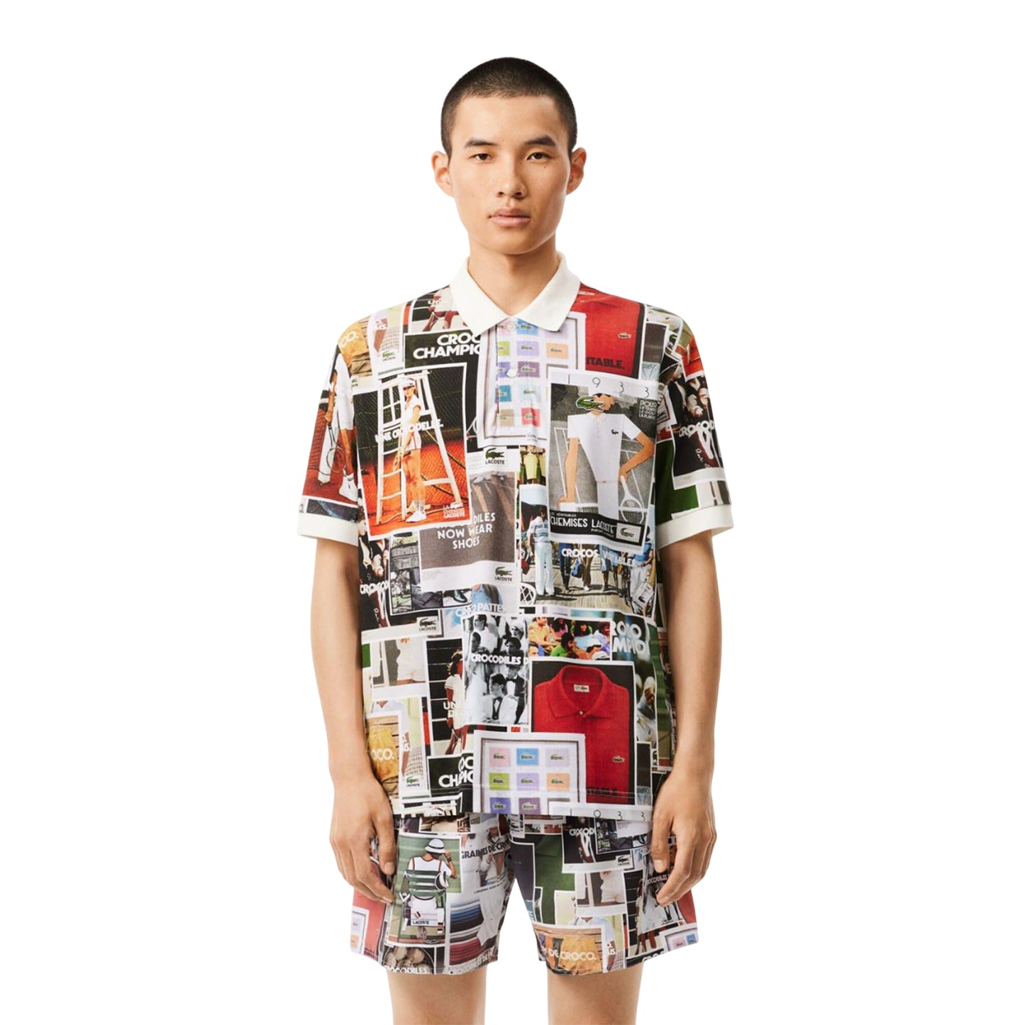 Multicoloured - Pack Shot - Lacoste Mens L.12.12 Printed Loose Fit Polo Shirt