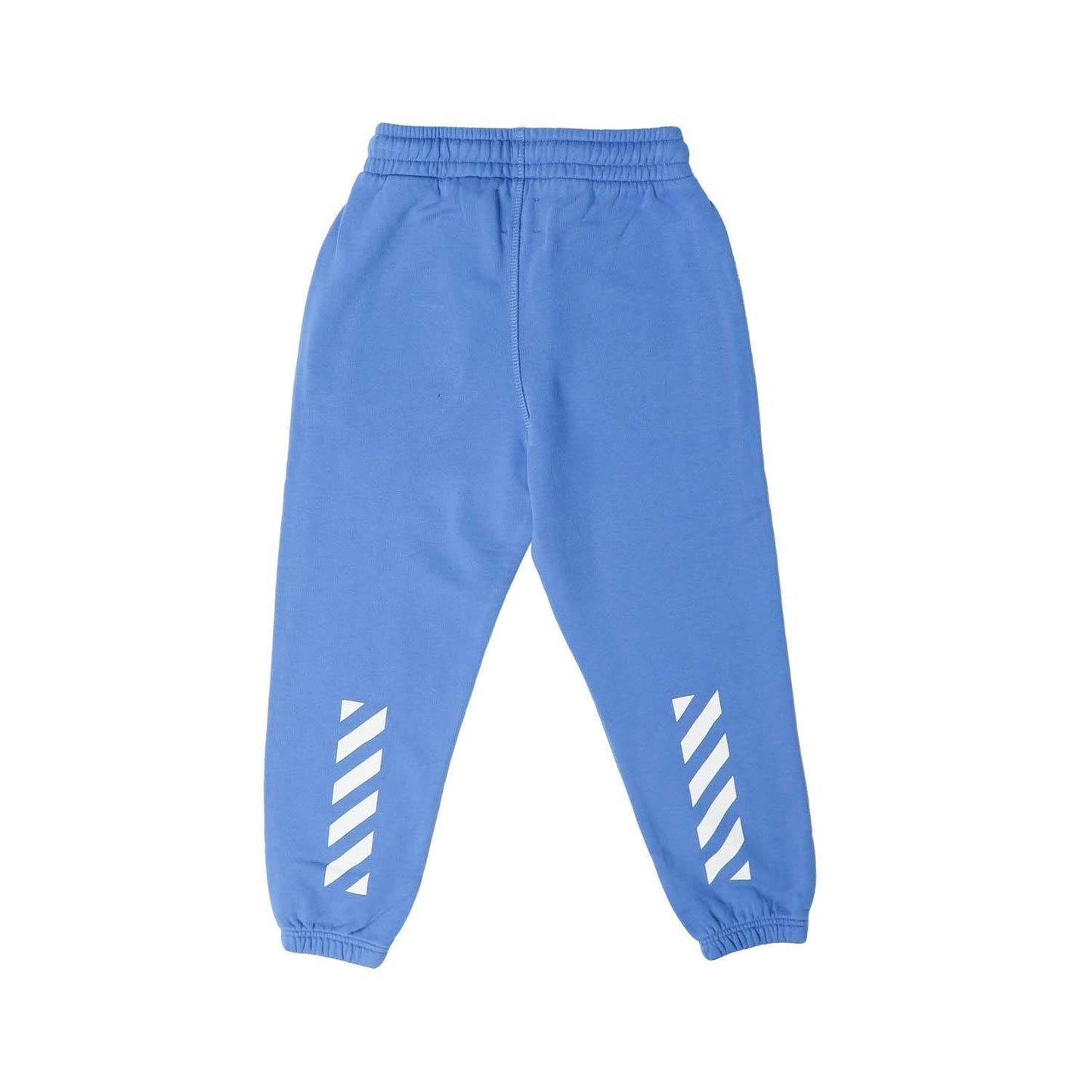 Blue-White - Back - Off White Childrens-Kids Helvetica Diagonal Jogging Bottoms