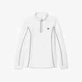 White-Green - Front - Lacoste Womens-Ladies Layered Slim Tennis Sweatshirt