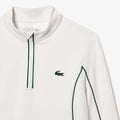 White-Green - Side - Lacoste Womens-Ladies Layered Slim Tennis Sweatshirt