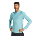 Light Blue - Pack Shot - Adidas Mens Gym+ Quarter Zip Training Pullover