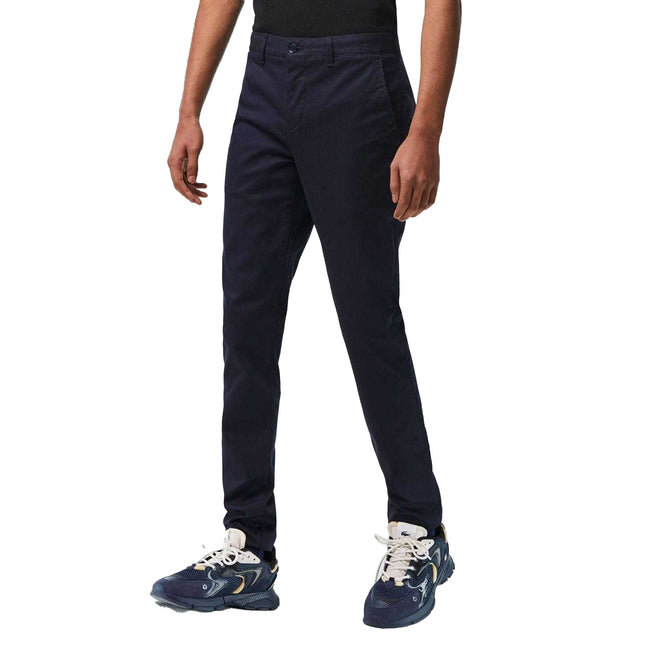 Navy - Pack Shot - Lacoste Mens Cotton Stretch Slim Chinos
