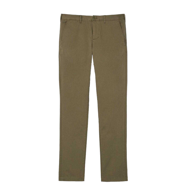 Green - Front - Lacoste Mens Cotton Stretch Slim Chinos