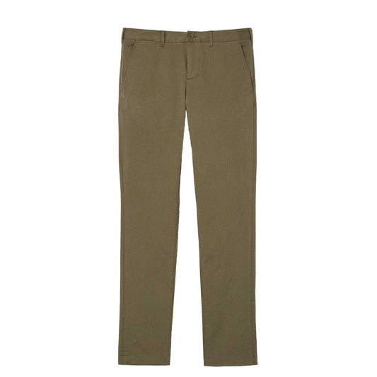 Green - Front - Lacoste Mens Cotton Stretch Slim Chinos