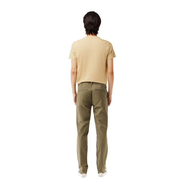 Green - Back - Lacoste Mens Cotton Stretch Slim Chinos