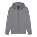 Grey - Front - Lyle & Scott Mens Full Zip Hoodie