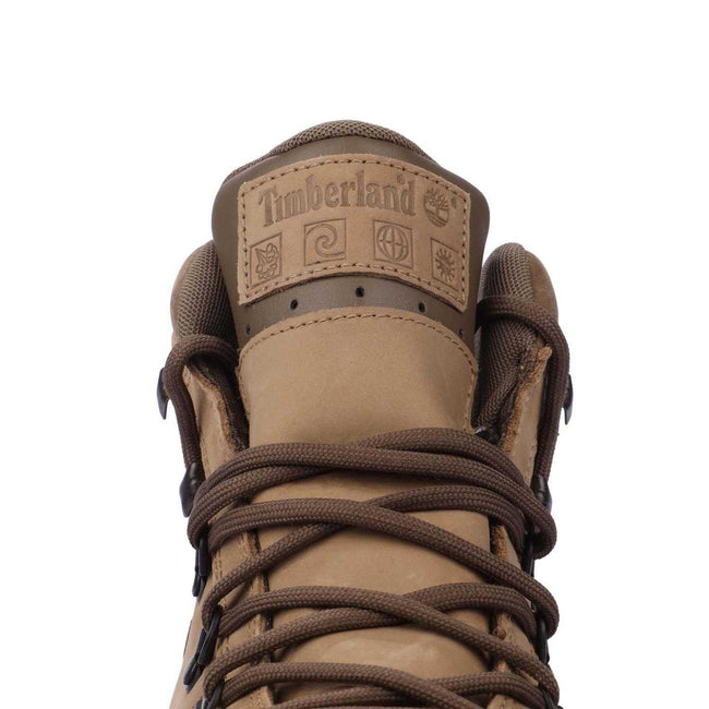 Beige - Pack Shot - Timberland Mens Hudson Road Full Grain Leather Mid Cut Waterproof Boots