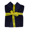 Blue - Side - Lyle & Scott Mens Text Jacquard Dressing Gown