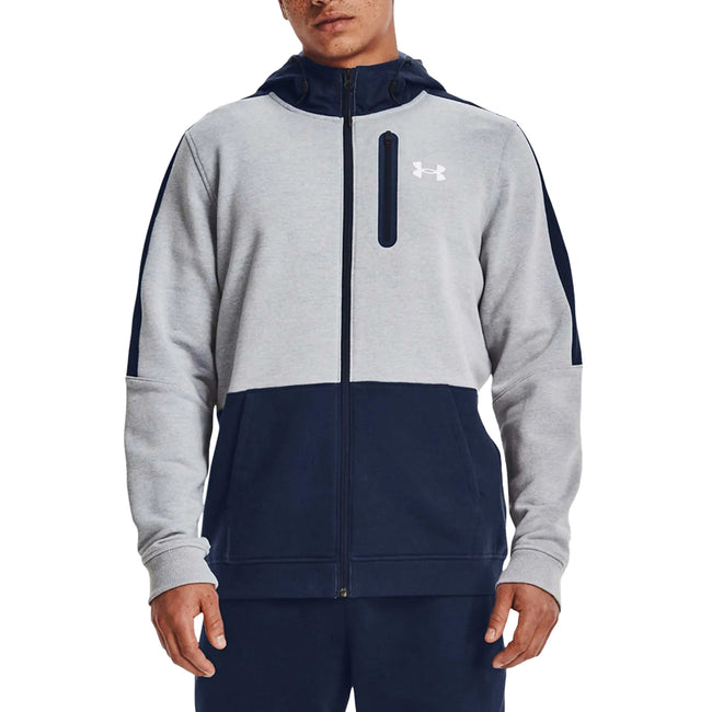 Grey - Side - Under Armour Mens Threadborne Full Zip Hoodie
