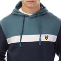 Navy - Side - Lyle & Scott Mens Colour Block Fly Fleece Hoodie