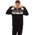 Black - Front - Lyle & Scott Mens Colour Block Fly Fleece Hoodie