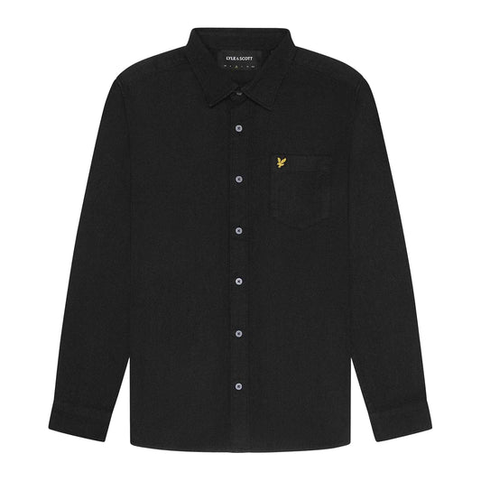 Black - Front - Lyle & Scott Mens Worsted Twill Shirt